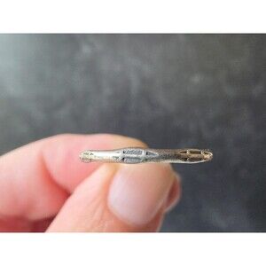 925 Sterling Silver Textured Band Ring, Size US 8.5 Vintage